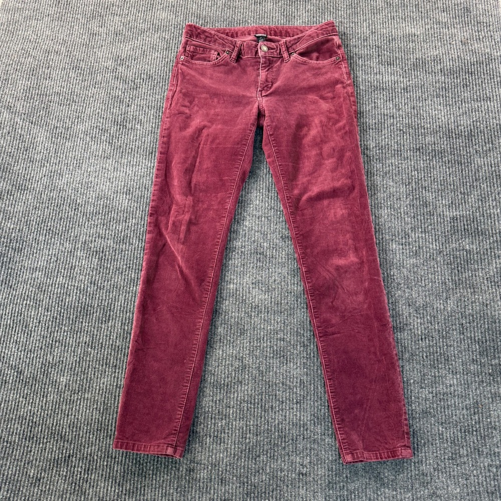 Patagonia Womens Corduroy Slim Straight Pants 27 Burgundy Organic Cotton Stretch